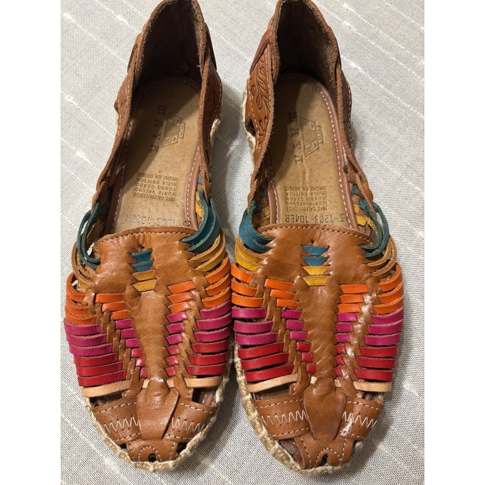 Maya Genuine Leather Woven Multi Huaraches Women Unsure Of Exact Size See Descr.